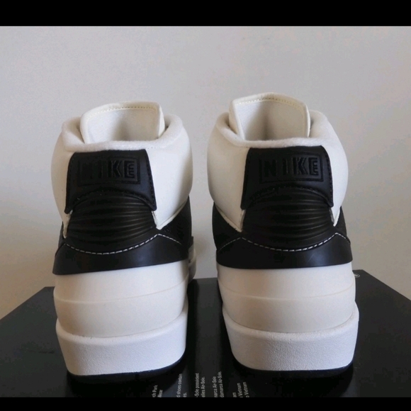 Nike Air Jordan 2 In Sail/Coconut Milk- Black Sneakers - Picture 6 of 7